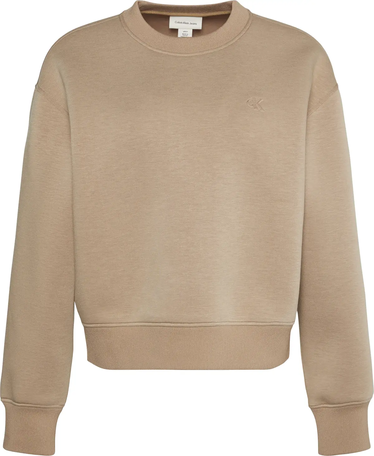 Calvin Klein LS BOXY SCUBA CREW SWEATSHIRT Kadın Kahverengi Sweatshirt