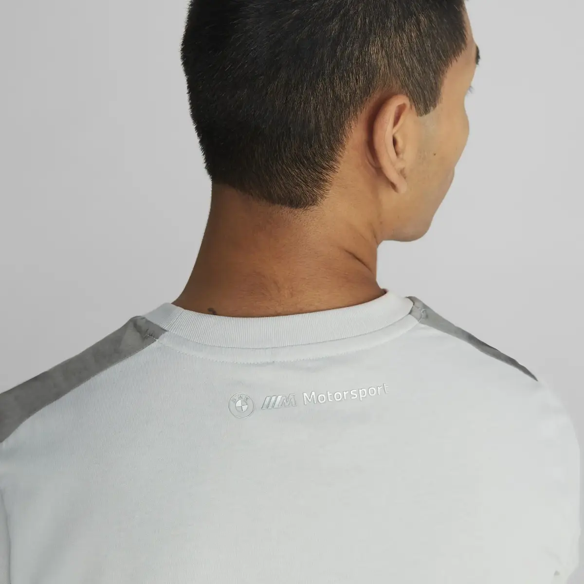 Puma BMW MMS Monochrome Tee Flat Erkek Gri T-Shirt