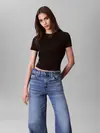 Calvin Klein SS SUPIMA CREWNECK, UB1 Siyah Kadın T-Shirt