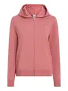 Calvin Klein CK EMB TERRY ZIP THR Pembe Kadın Fermuarlı Kapüşonlu Sweatshirt