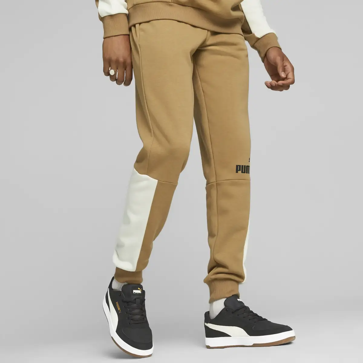 Puma ESS+ Block Sweatpants Bej Erkek Eşofman Altı