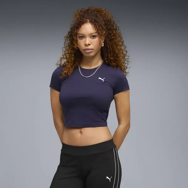 Puma WARDROBE ESS Baby Tee Mor Kadın T-Shirt