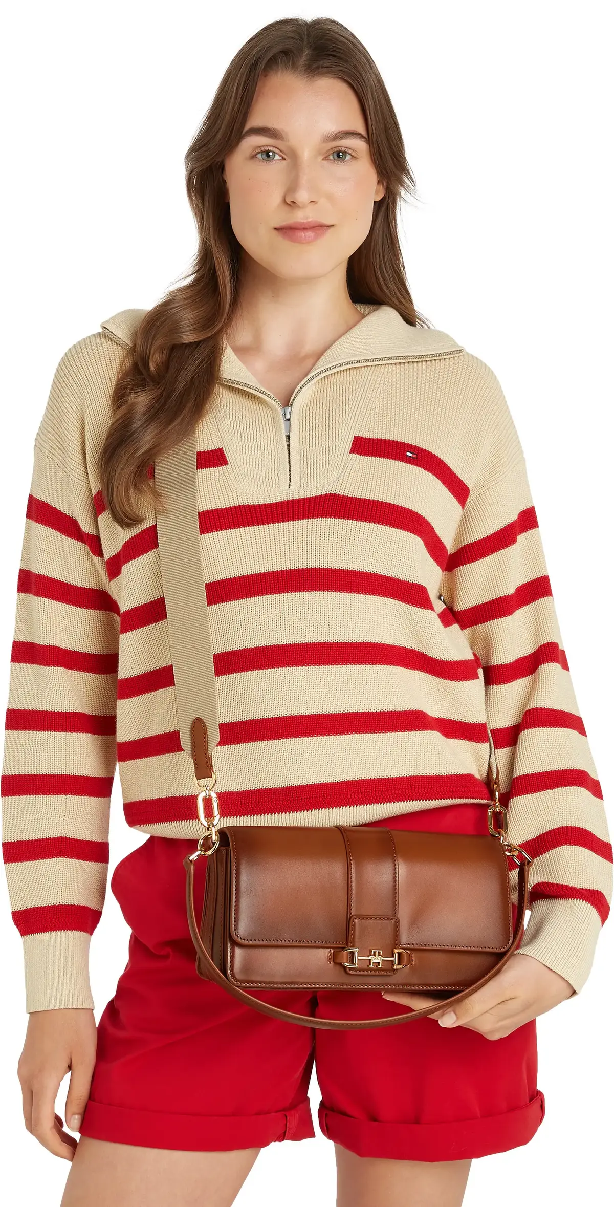 Tommy Hilfiger HERITAGE LEATHER CON, 0HD Kahverengi Kadın Çanta & Cüzdan