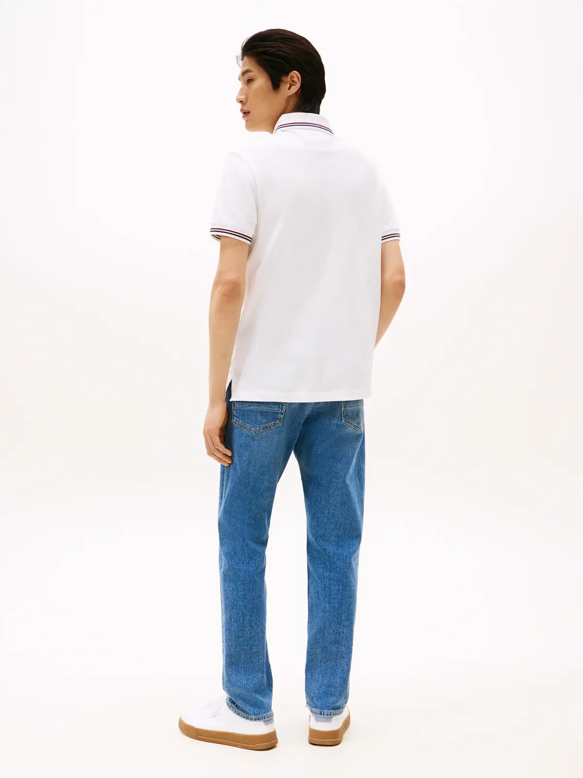 Tommy Hilfiger TIPPED SLIM FIT POLO, YBR Beyaz Erkek T-Shirt & Polo