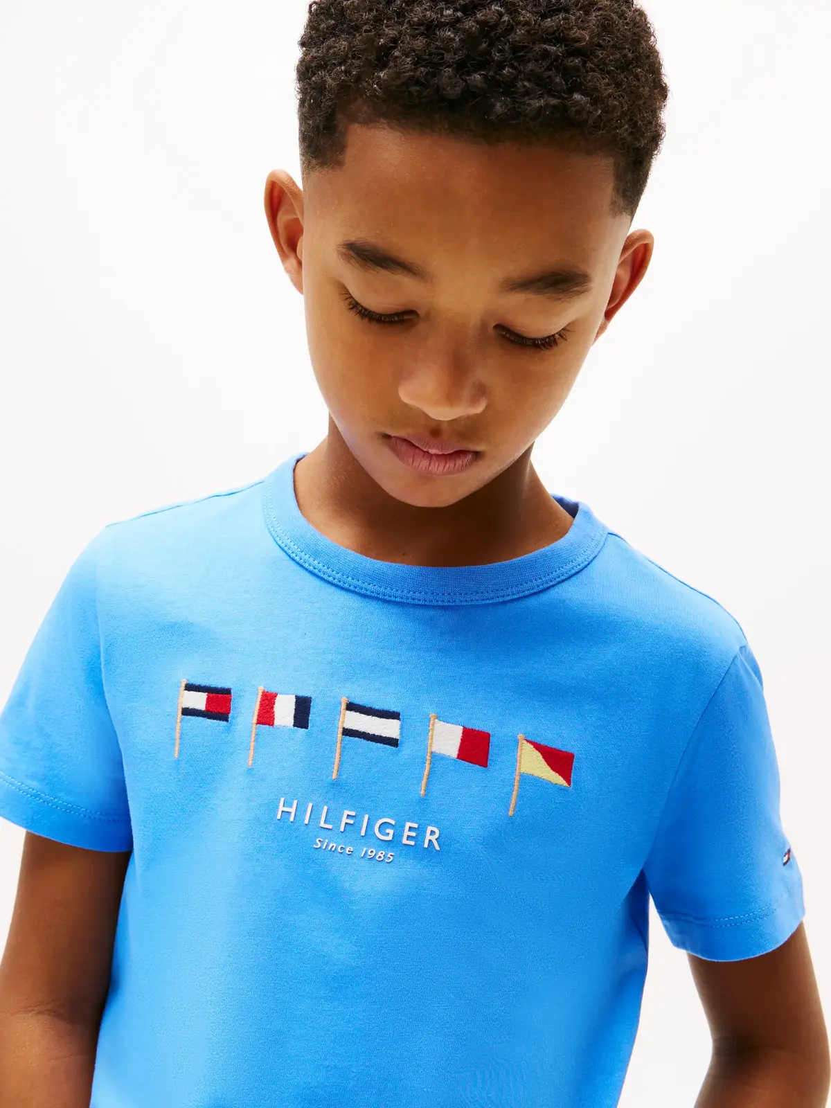Tommy Hilfiger MULTI FLAG EMB REG T, C30 Mavi Erkek Çocuk T-Shirt & Polo