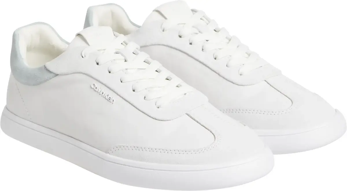 Calvin Klein CUPSOLE LACE UP - LT, 02W Beyaz Kadın Spor Ayakkabı & Sneaker