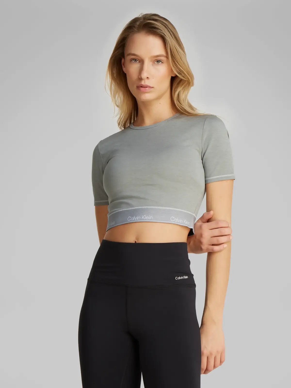 Calvin Klein WO - S/S T-SHIRT Gri Kadın Tişört