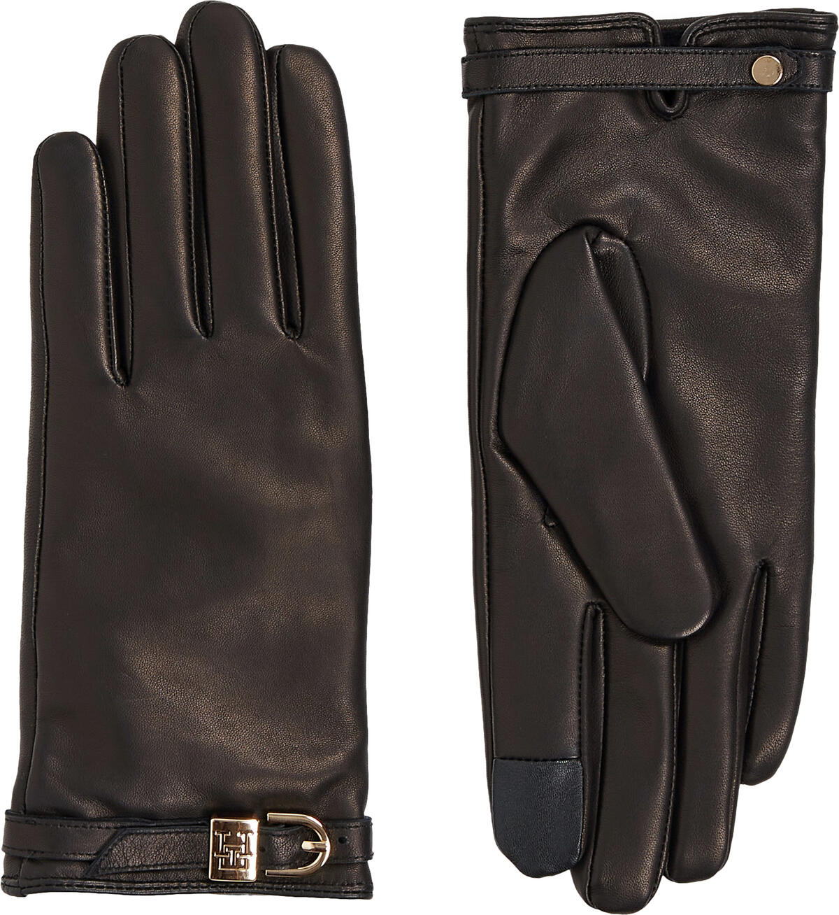 Tommy Hilfiger TH EVENING LEATHER G Kadın Siyah Eldiven