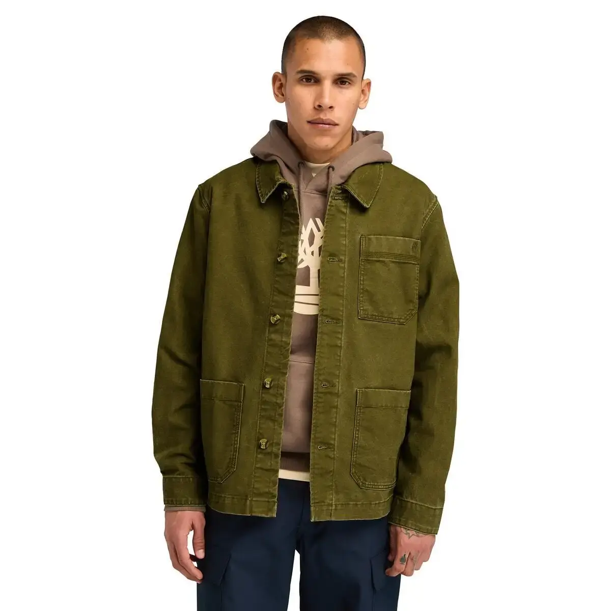 Timberland KEMPSHIRE Washed Canvas Chore Jacket Yeşil Erkek Ceket & Fermuarlı Üst