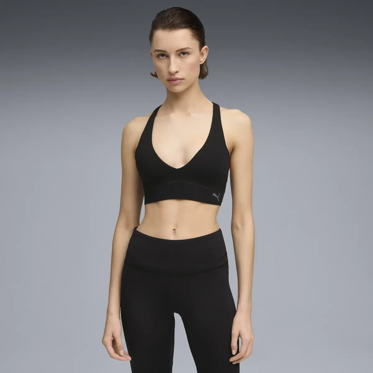 PUMA SHAPELUXE PLUNGE BRA - LOW Siyah Kadın Sporcu Sütyeni