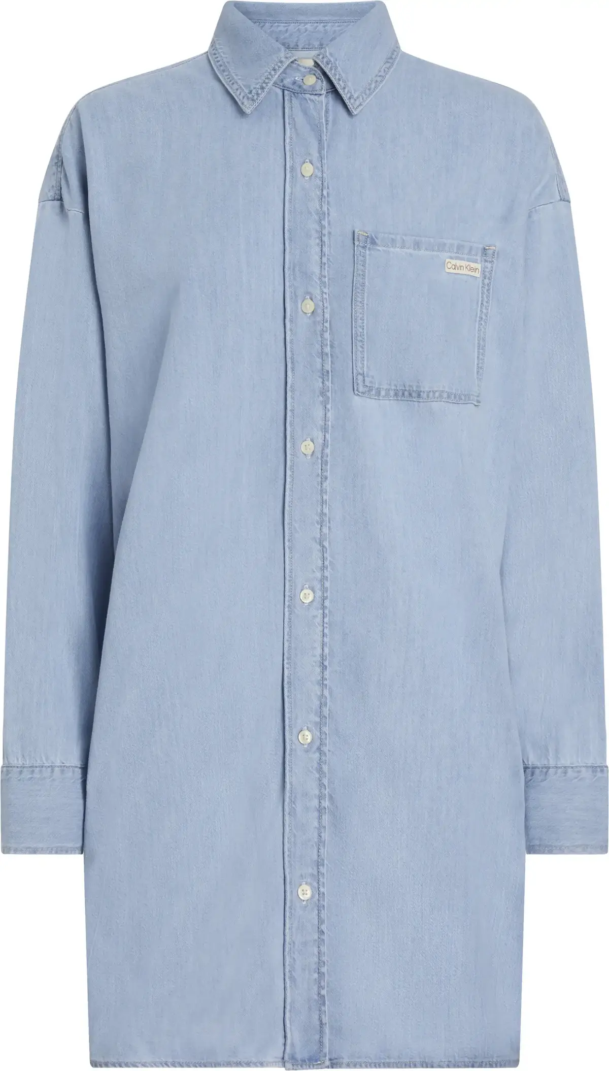 Calvin Klein LOOSE SHIRT LYOCELL, 1A4 Mavi Kadın Elbise-Etek