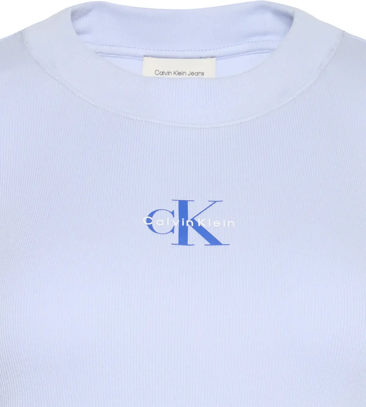 Calvin Klein LS MONOLOGO BABY TEE Kadın Mavi Uzun Kollu T-Shirt
