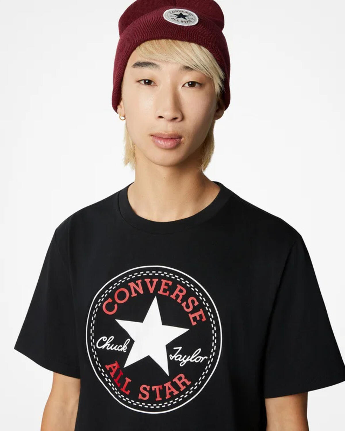 Converse CHUCK PATCH TEE BLACK Siyah Unisex T-Shirt