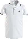 Calvin Klein MONOGRAM TIPPING FIT Erkek Beyaz Polo T-Shirt