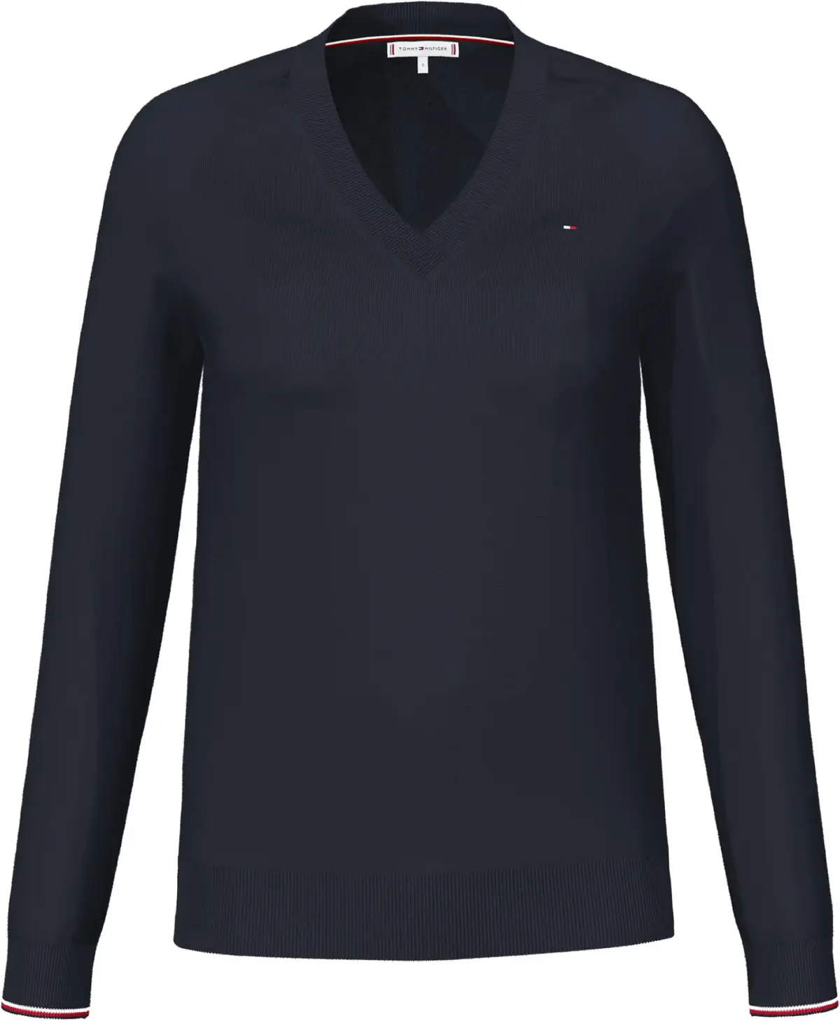 Tommy Hilfiger V-NECK SWEATER Kadın Siyah Kazak