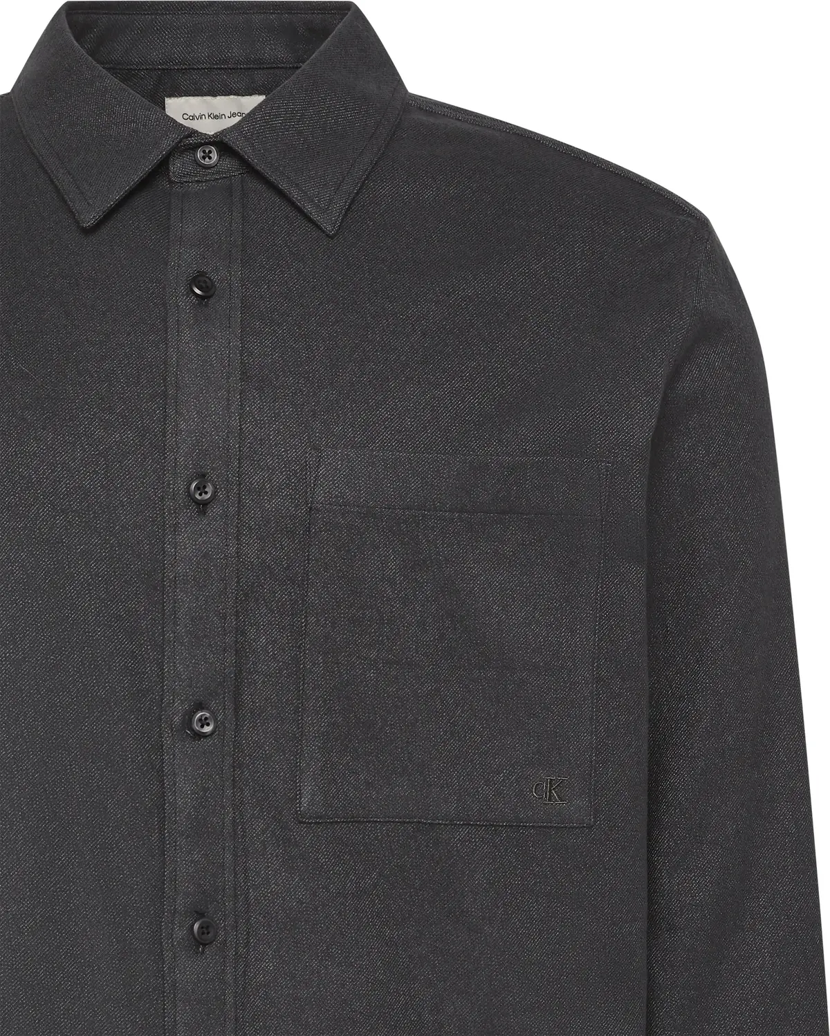 Calvin Klein LS MELANGE FLANNEL EASY SHIRT Erkek Siyah Gömlek