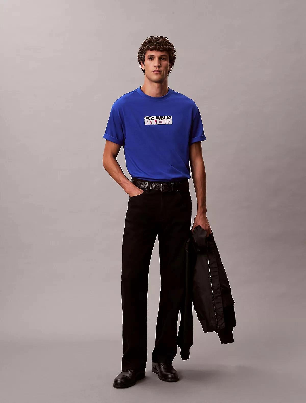 Calvin Klein SS 16S TC CALVIN Mavi Erkek Tişört