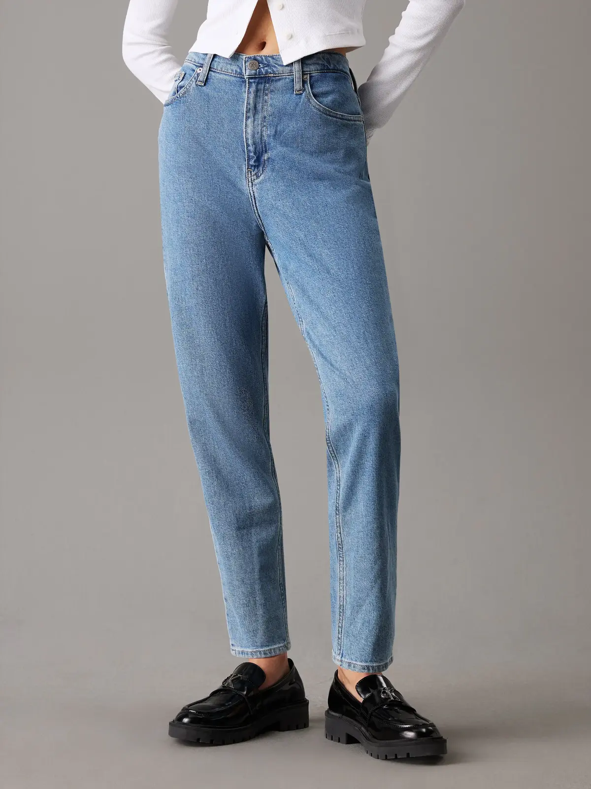 Calvin Klein MOM JEAN Mavi Kadın Kot Pantolon