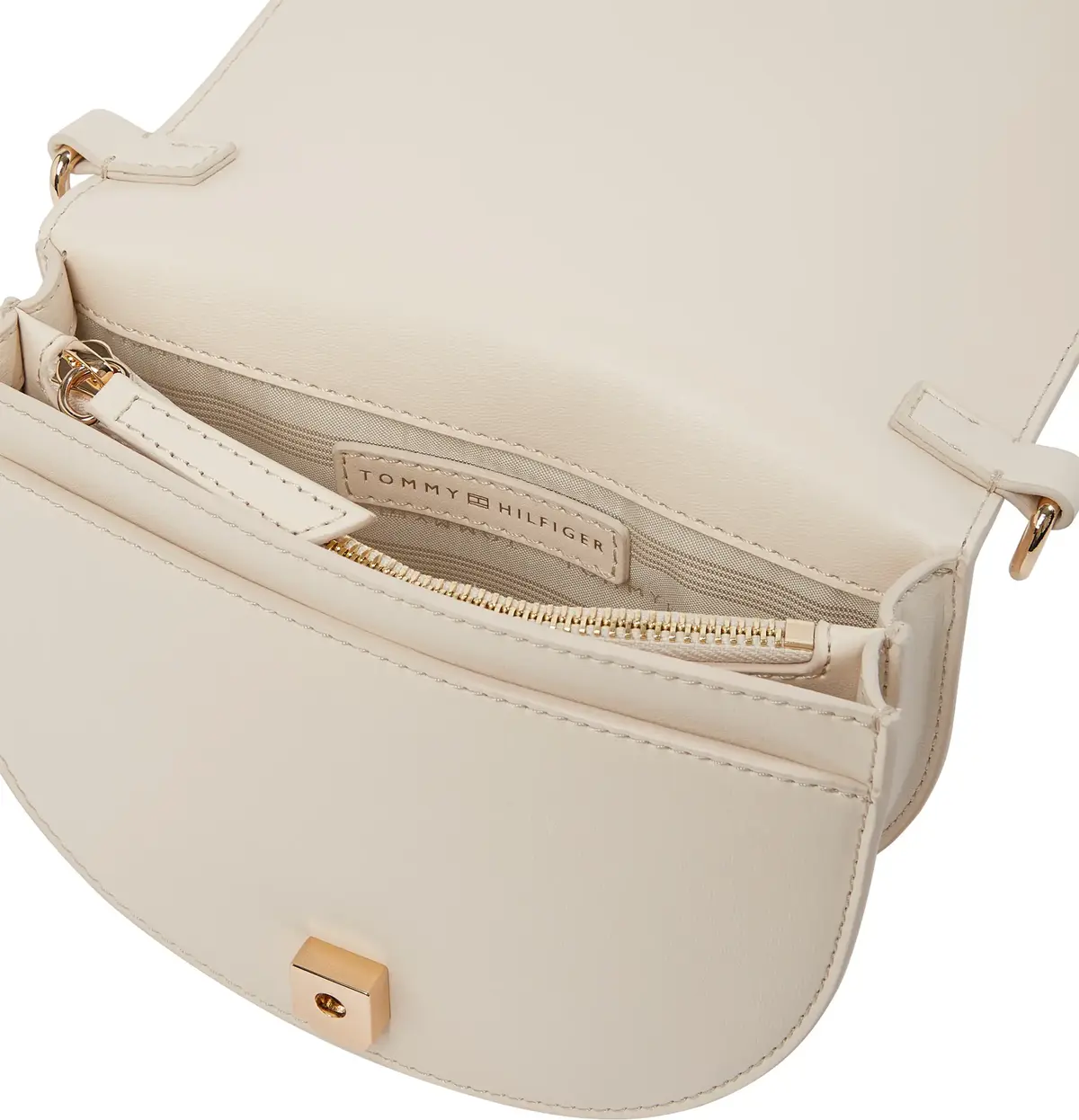 Tommy Hilfiger TH HERITAGE SADDLE B, AA8 Krem Kadın Çanta