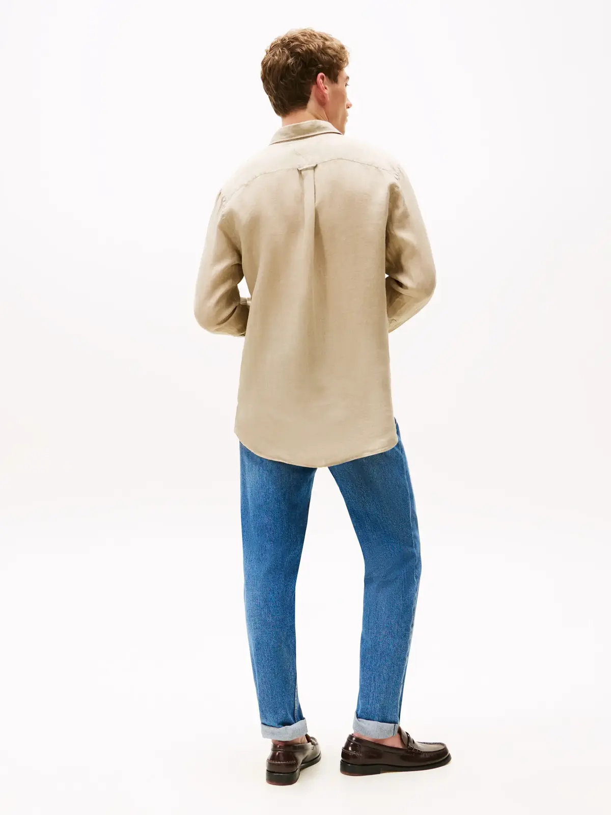 Tommy Hilfiger PIGMENT DYED LI SOLI, RBT Bej Erkek Gömlek