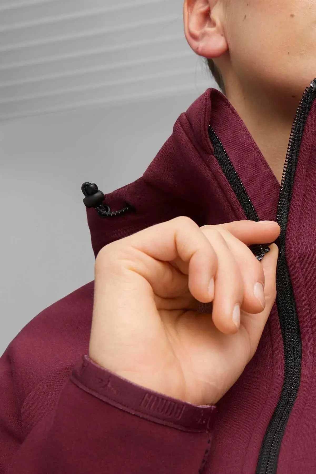 Puma EVOSTRIPE Full-Zip Hoodie Kırmızı Kadın Fermuarlı Hoodie