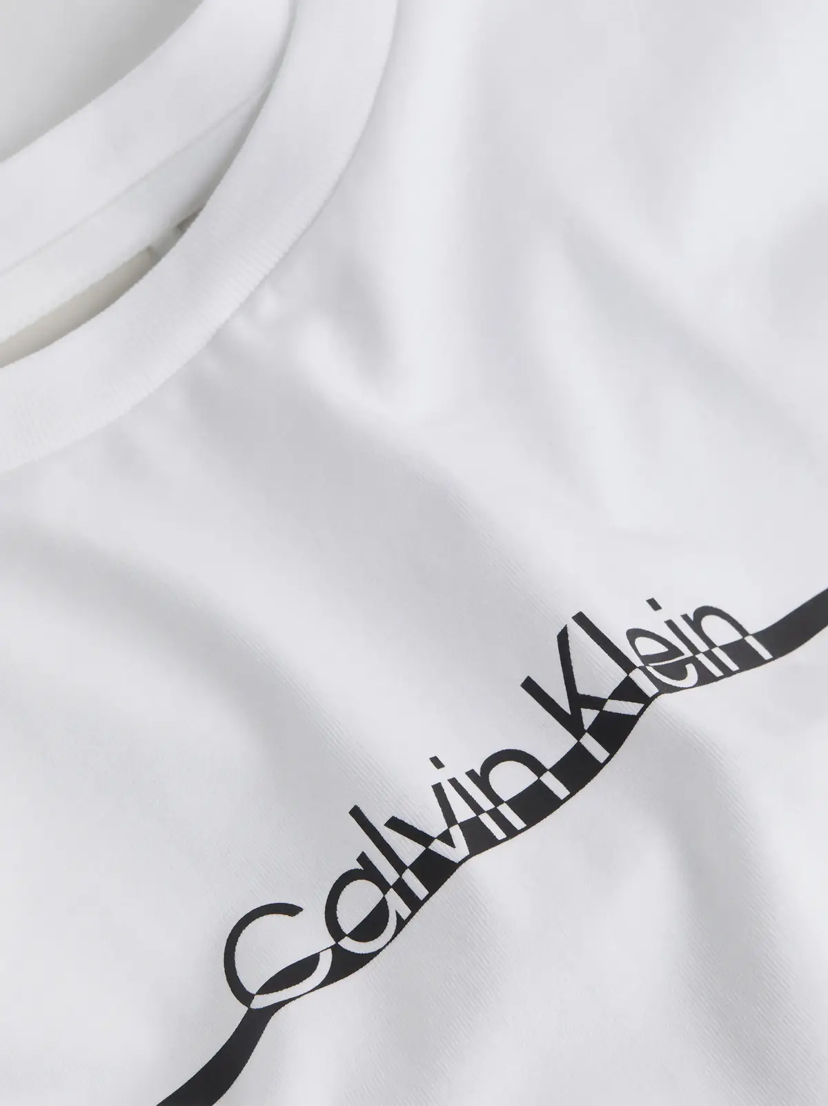 Calvin Klein SPLIT LINE LOGO T-SH, YAF Beyaz Erkek T-Shirt & Polo