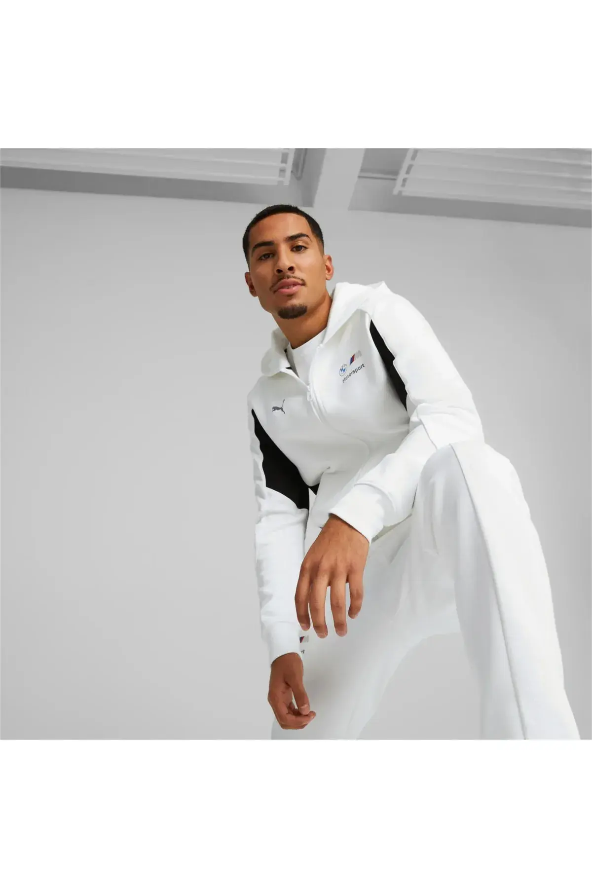 BMW MMS Hdd Sweat Jkt Erkek Beyaz Fermuarlı Sweatshirt