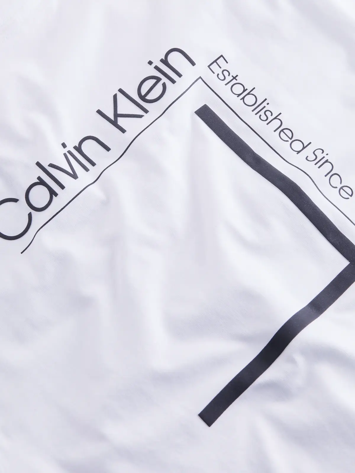 Calvin Klein CP-LINEAR BOX LOGO Beyaz Erkek Tişört