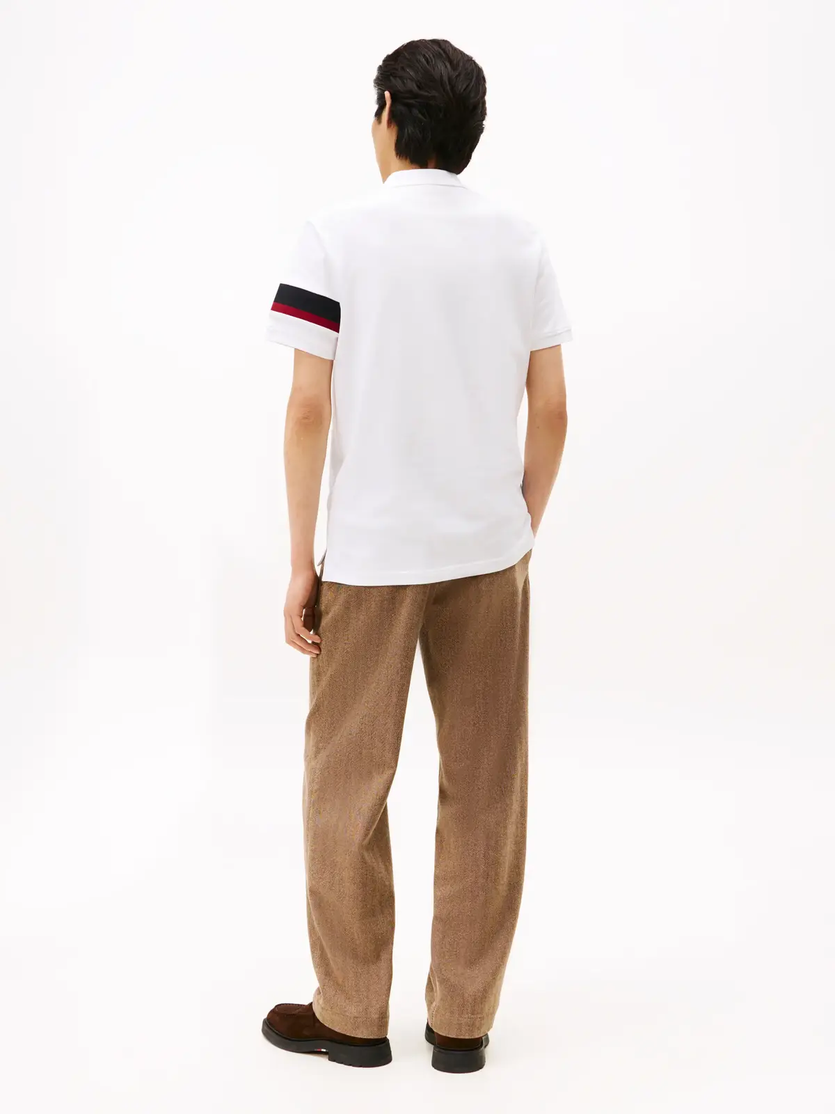 Tommy Hilfiger RWB SLEEVE TAPE REG, YBR Beyaz Erkek Polo T-Shirt