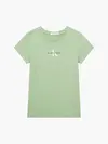 Calvin Klein MICRO MONOGRAM TOP Kadın Yeşil T-Shirt