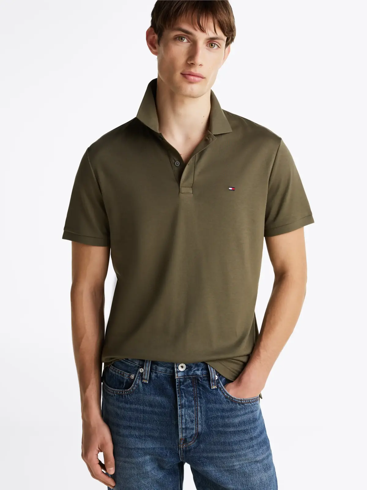 Tommy Hilfiger LIQUID COTTON REG SE, RBN Yeşil Erkek T-Shirt & Polo