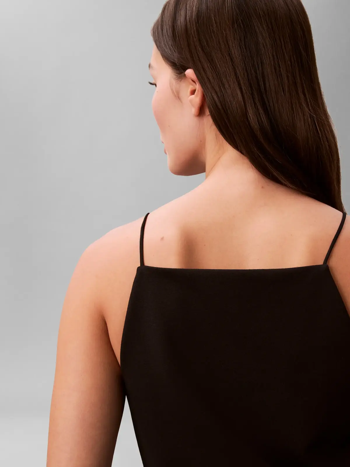 Calvin Klein SL PONTE MONOGRAM CA Siyah Kadın Bluz
