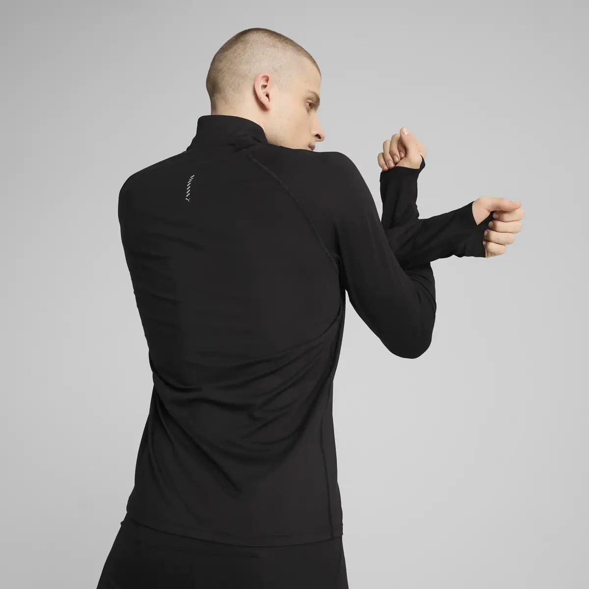 PUMA RUN VELOTY CLDSPN 1/4 ZIP M Siyah Erkek T-Shirt