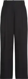 Calvin Klein STRETCH CHINO W/ PLEAT - WIDE LE Kadın Siyah Kumaş Pantolon