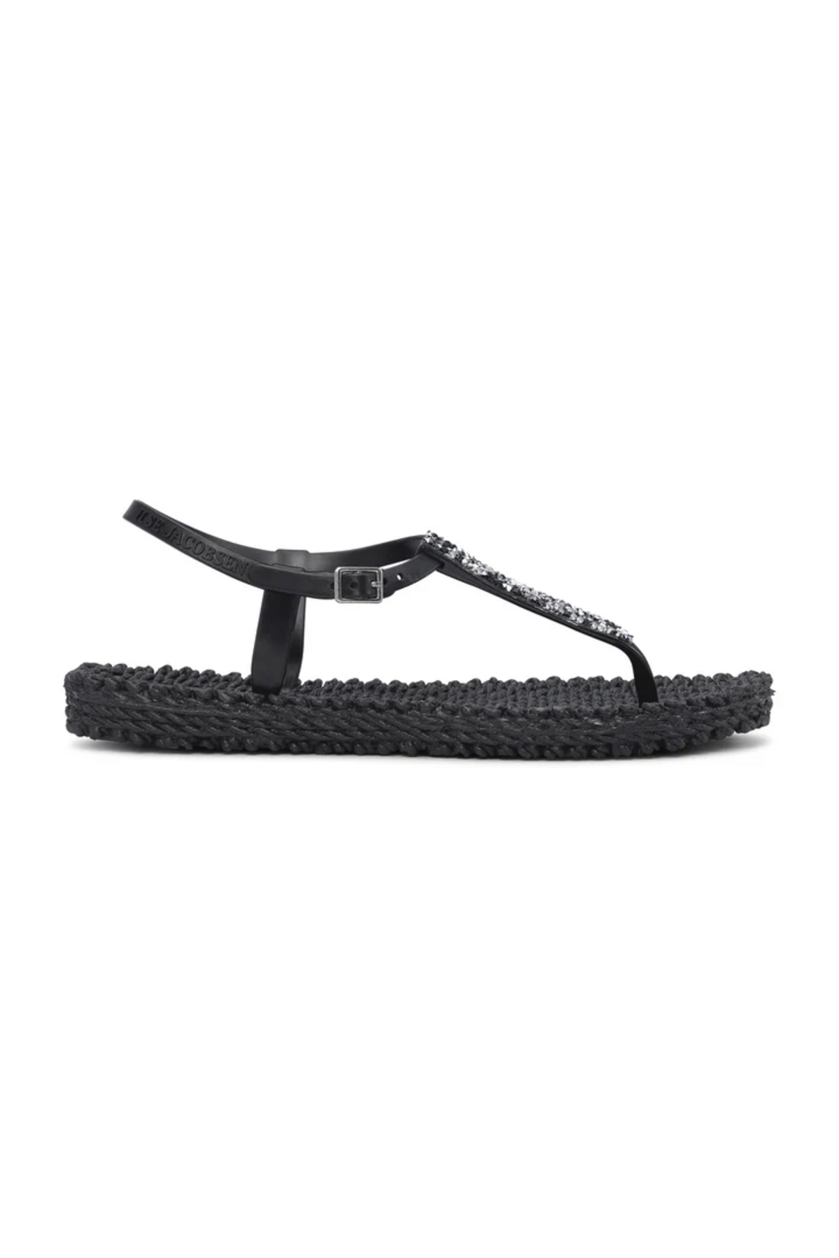 ILSE JACOBSEN Black Cheerful10G - Siyah Taşlı Parmak Arası Terlik