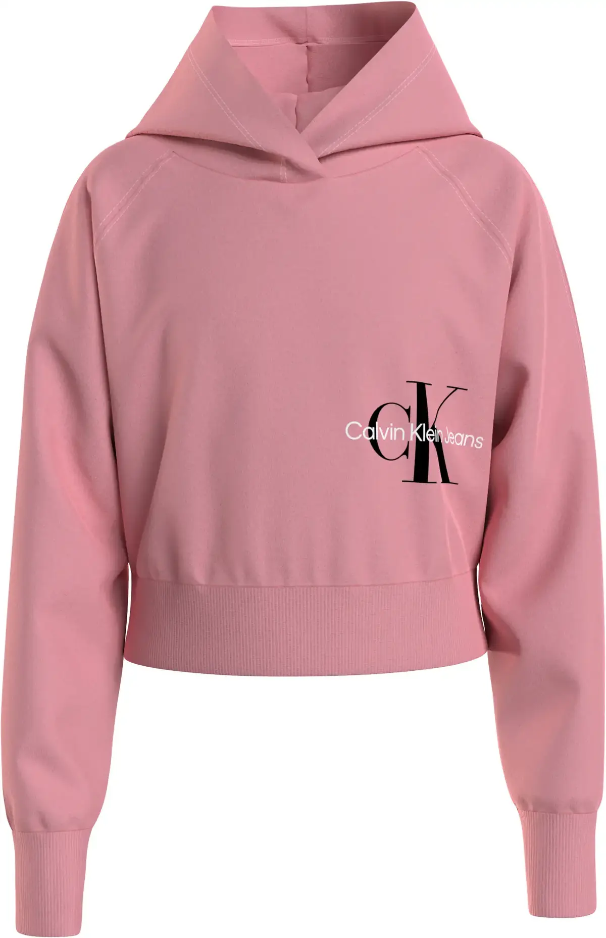 Calvin Klein MONOGRAM OFF PLACED Kadın Pembe Hoodie