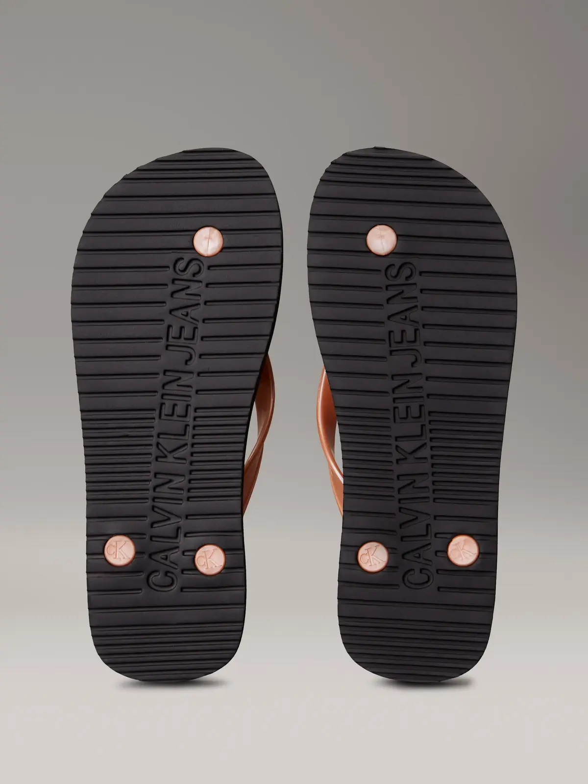 Calvin Klein BEACH SANDAL MONOLOG Kahve-Siyah Kadın Parmak Arası Terlik