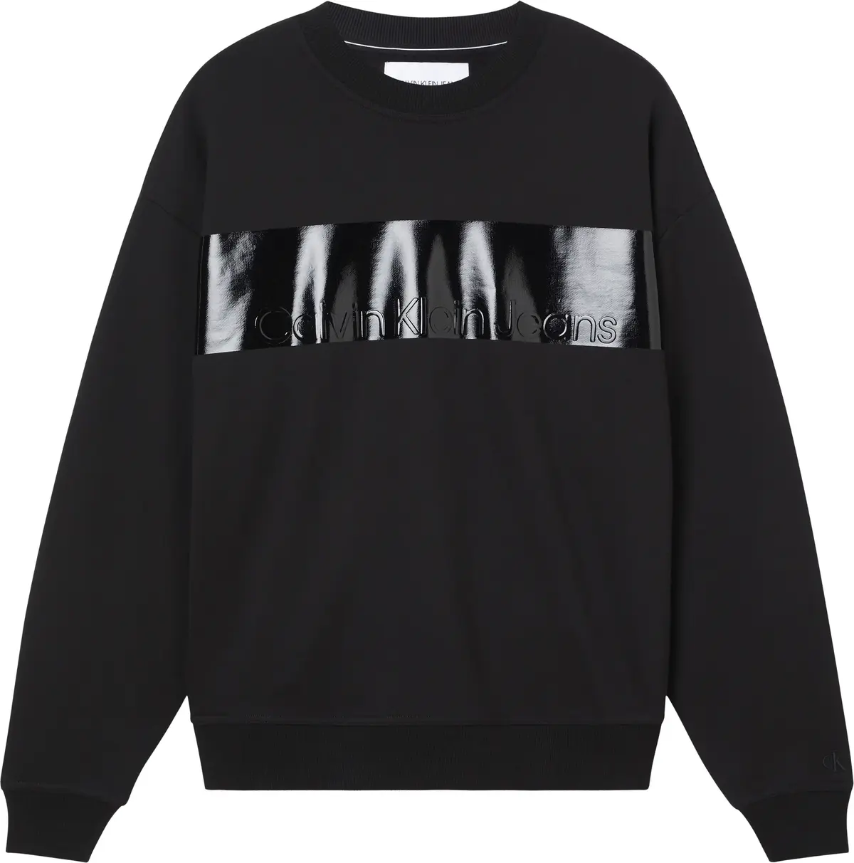 Calvin Klein SHINY INSTITUTIONAL Erkek Siyah Sweatshirt