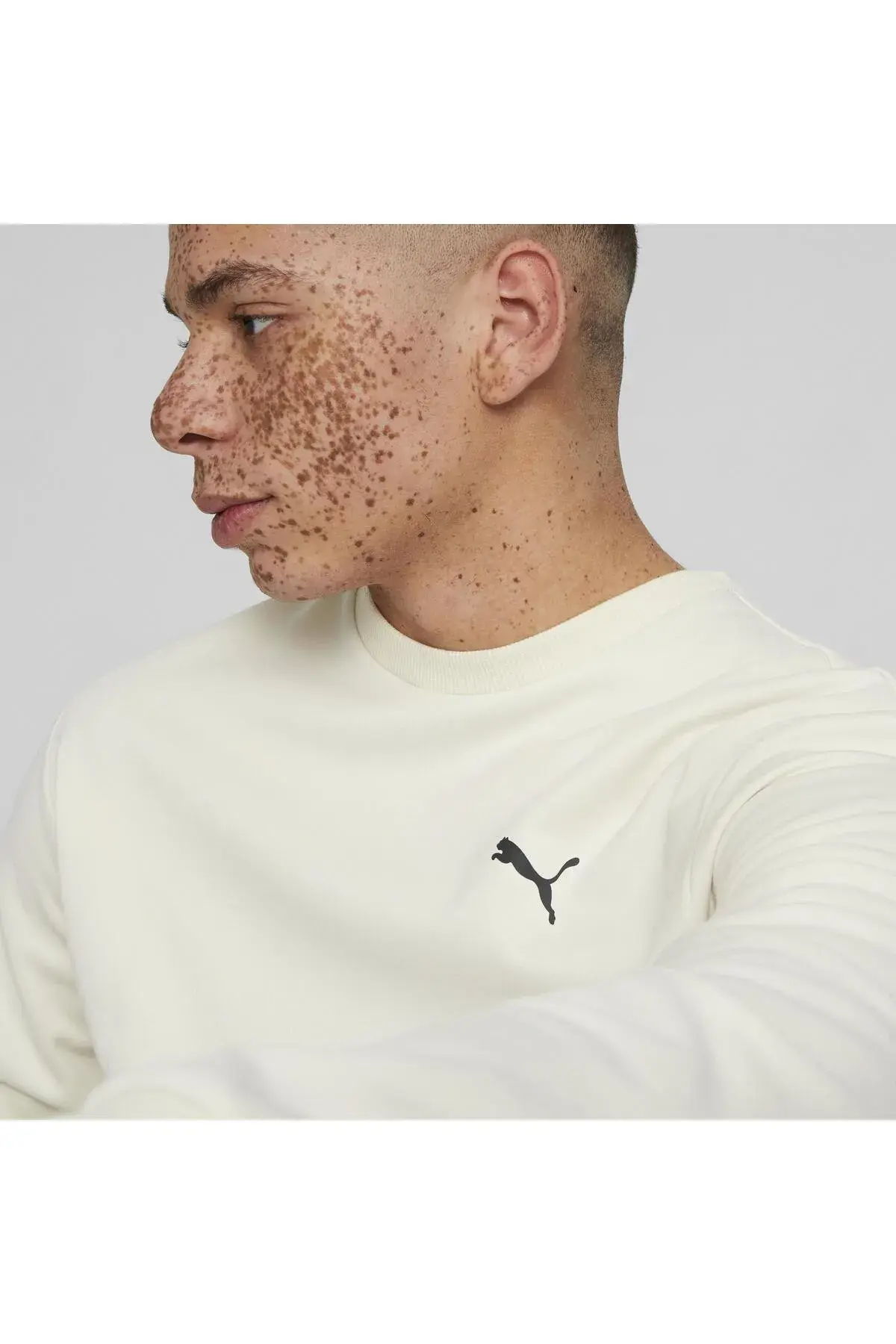 Puma OPEN ROAD Crew DK Kırık Beyaz Erkek Sweatshirt