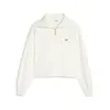 Puma DOWNTOWN Half-Zip Crew Beyaz Kadın Sweatshirt