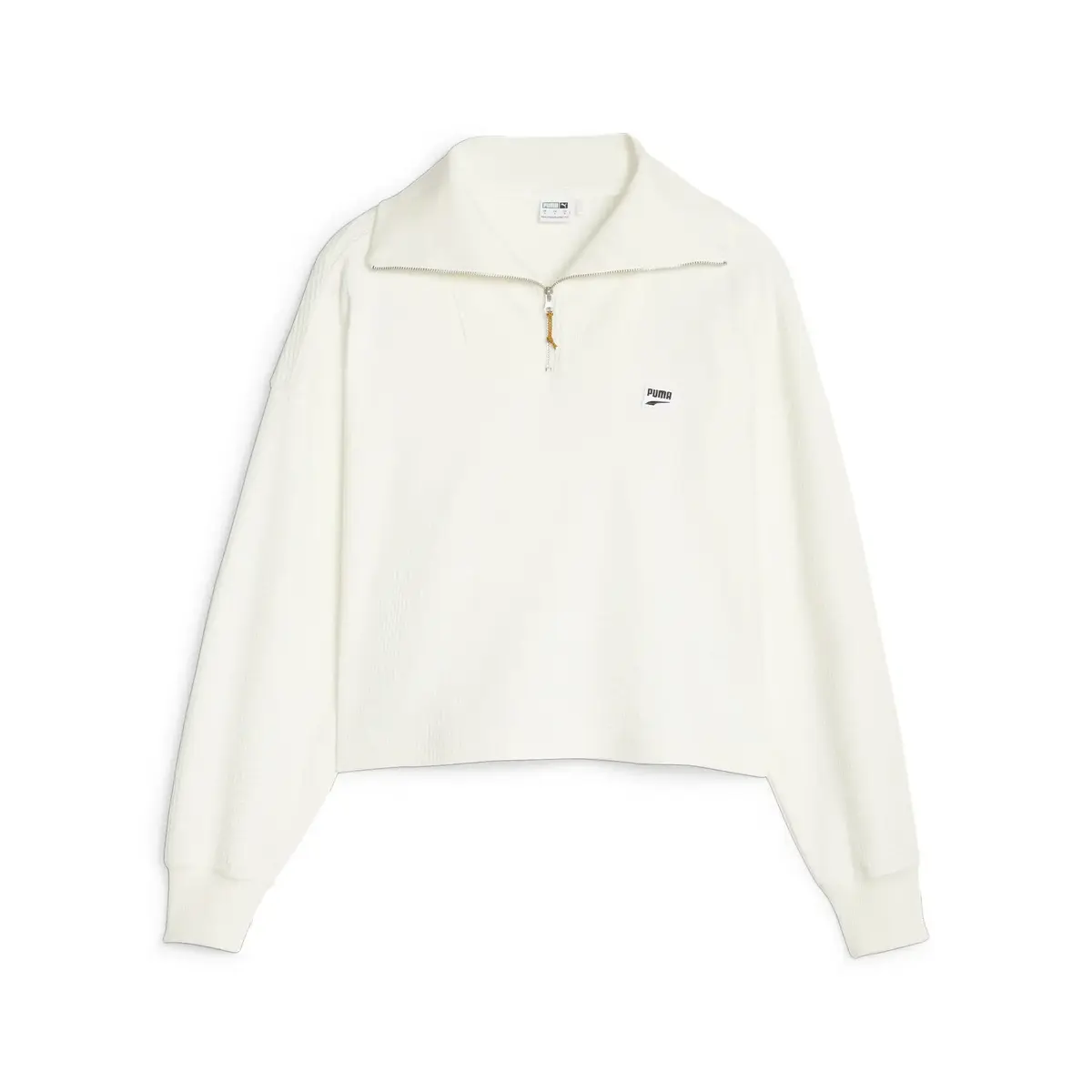 Puma DOWNTOWN Half-Zip Crew Beyaz Kadın Sweatshirt
