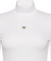 Calvin Klein LS WOVEN LABEL TURTLENECK Beyaz Kadın Gömlek