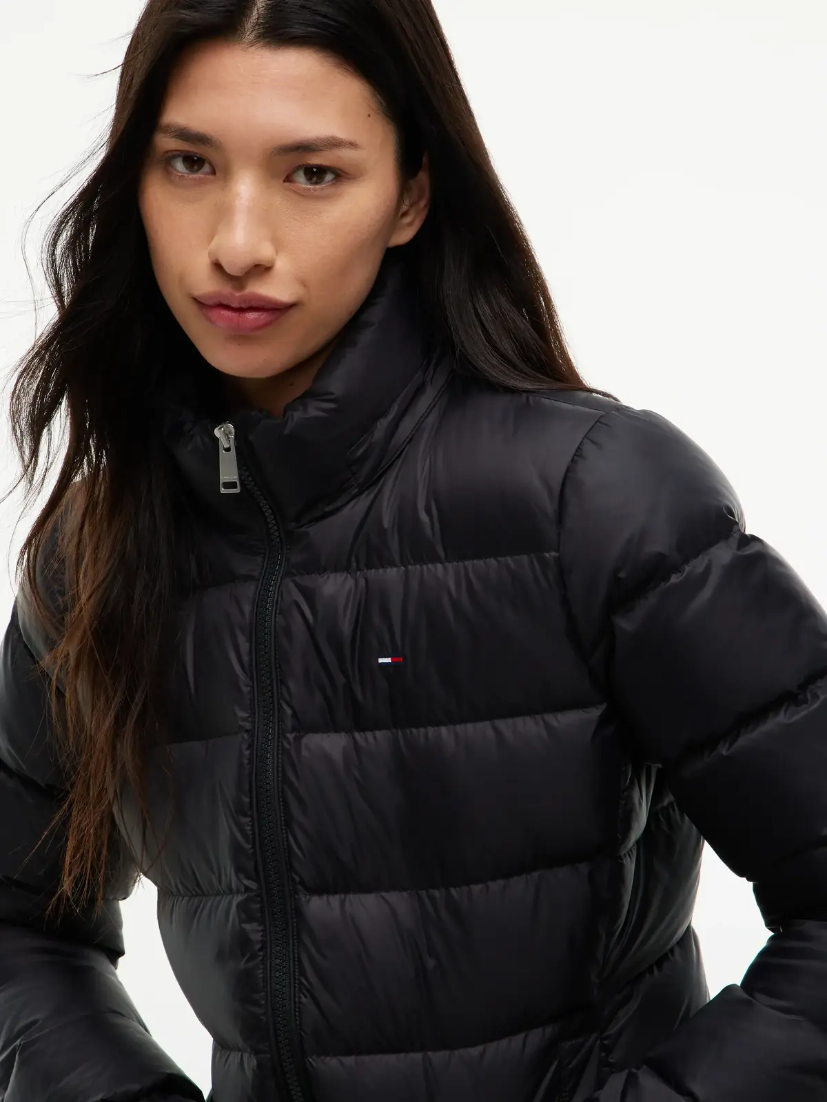 Tommy Hilfiger TJW BASIC HOODED DOW, BDS Siyah Kadın Mont