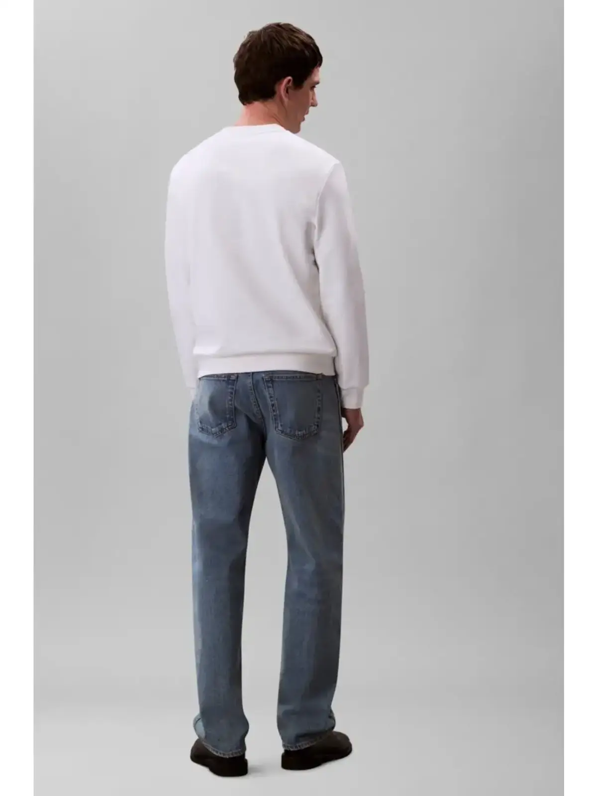 Calvin Klein LS EU 350TERRY CK BAUHAUS LOGO C Beyaz Erkek Sweatshirt