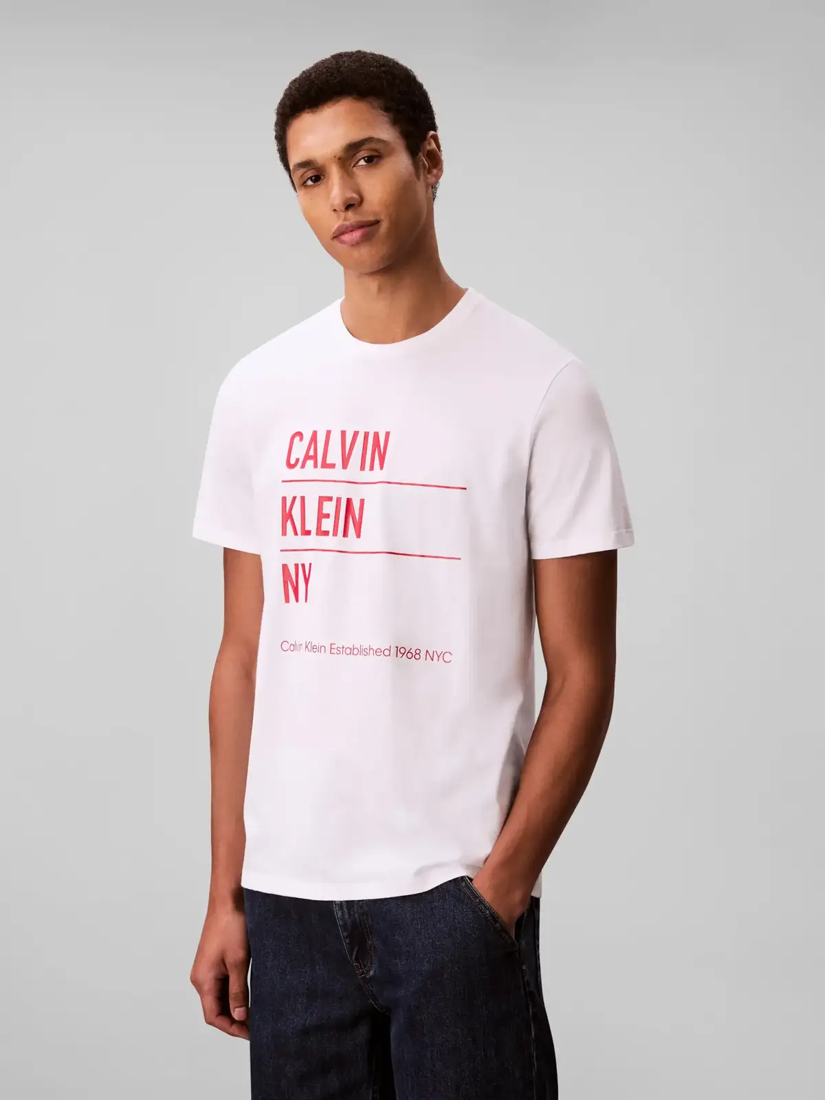 Calvin Klein SS 30S EU CALVIN KLE, YAA Beyaz Erkek T-Shirt