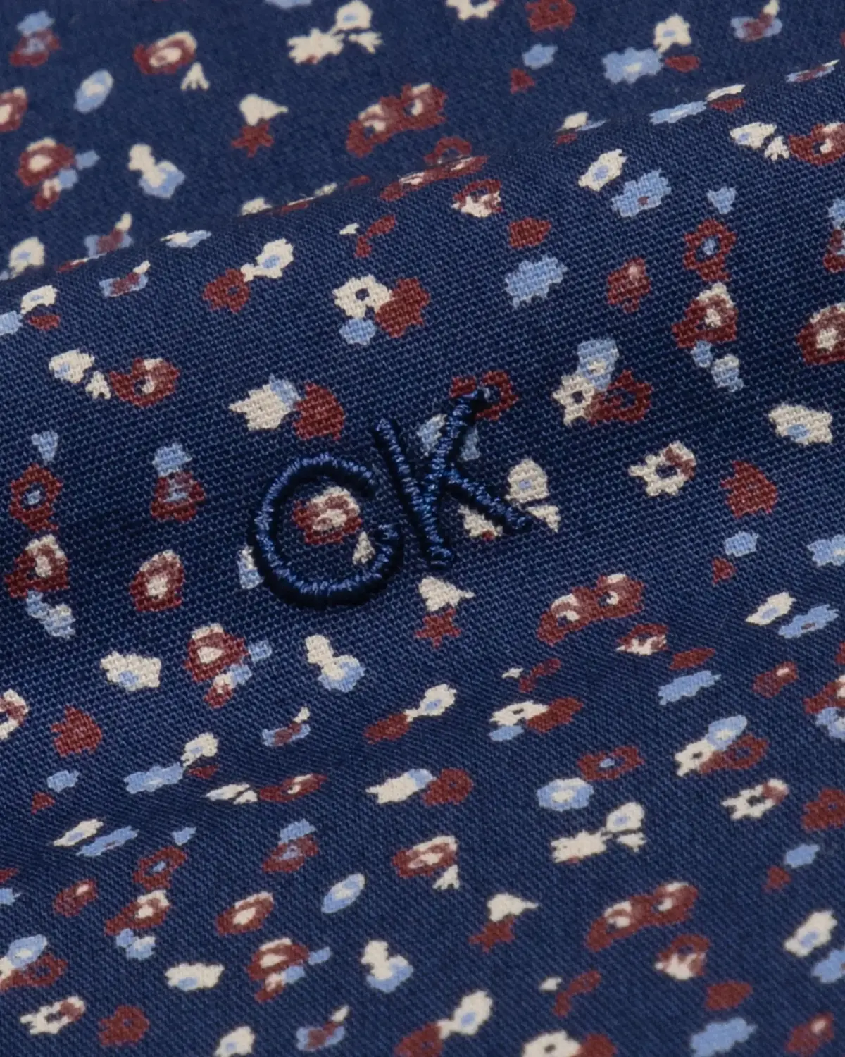 Calvin Klein PRINT CONTRAST SLIM Erkek Mavi Gömlek