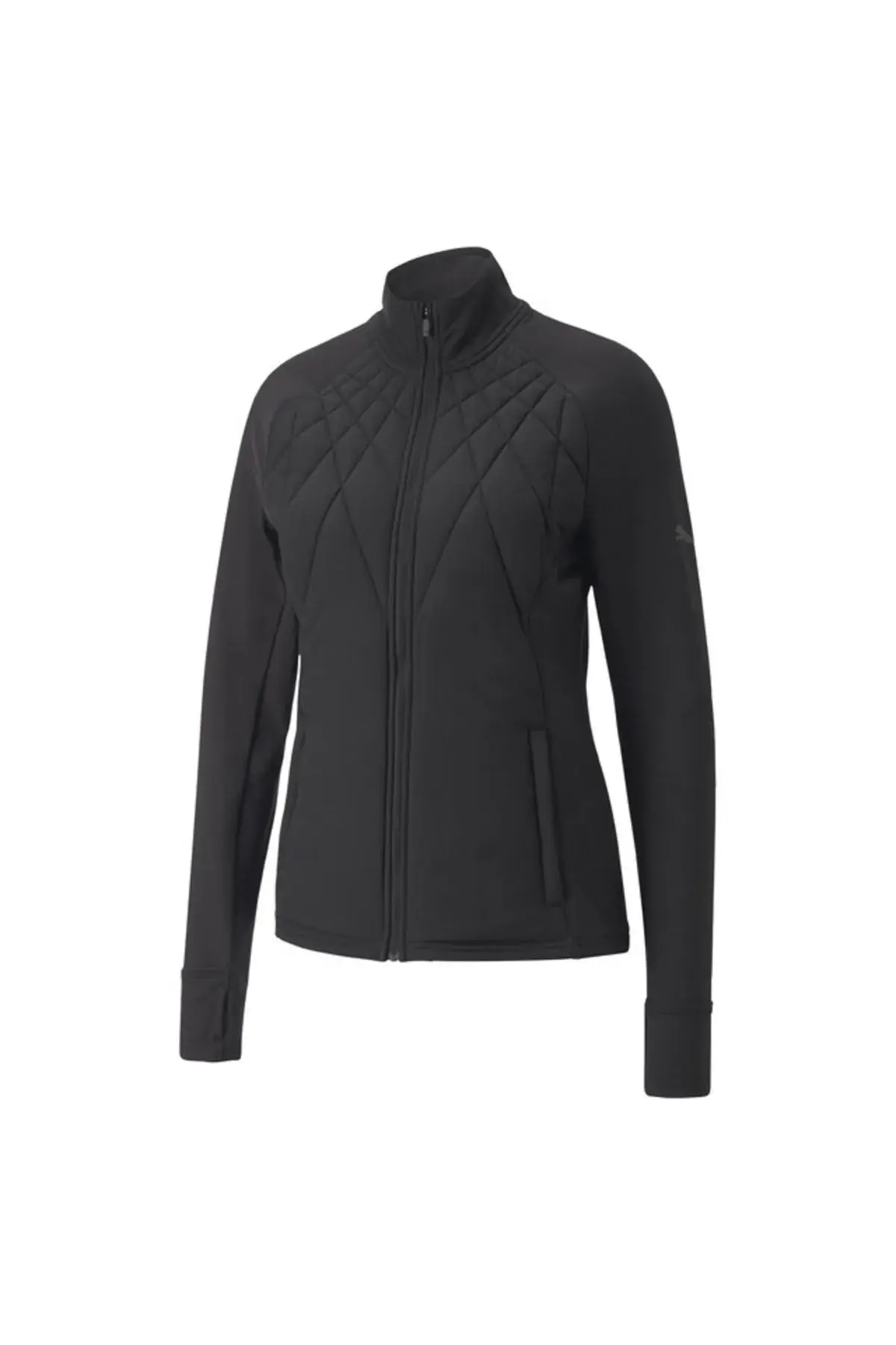 Puma Run Cloudspun Wrmlb Padded Jacket Siyah Kadın Fermuarlı Koşu Ve Yürüyüş Ceketi