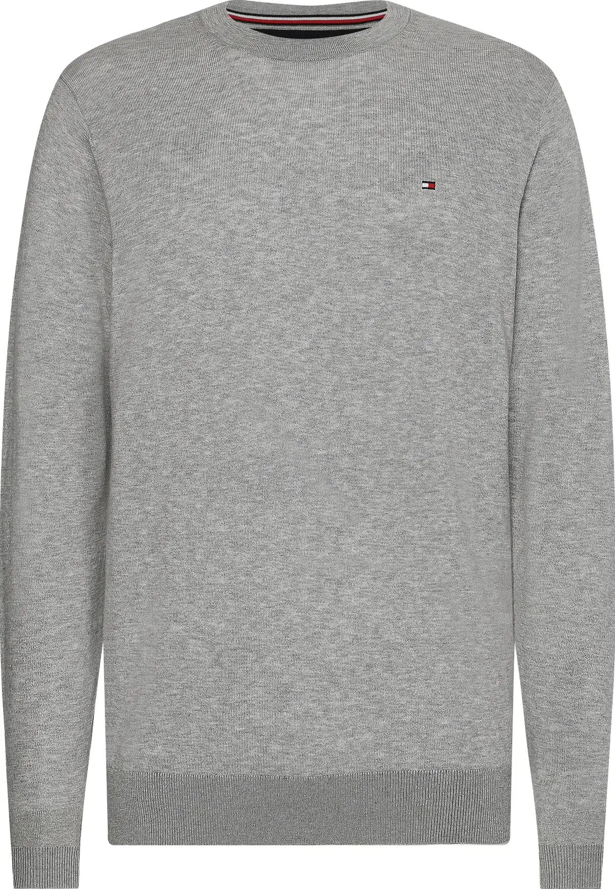 Tommy Hilfiger CORE COTTON-SILK CNE Erkek Gri Kazak