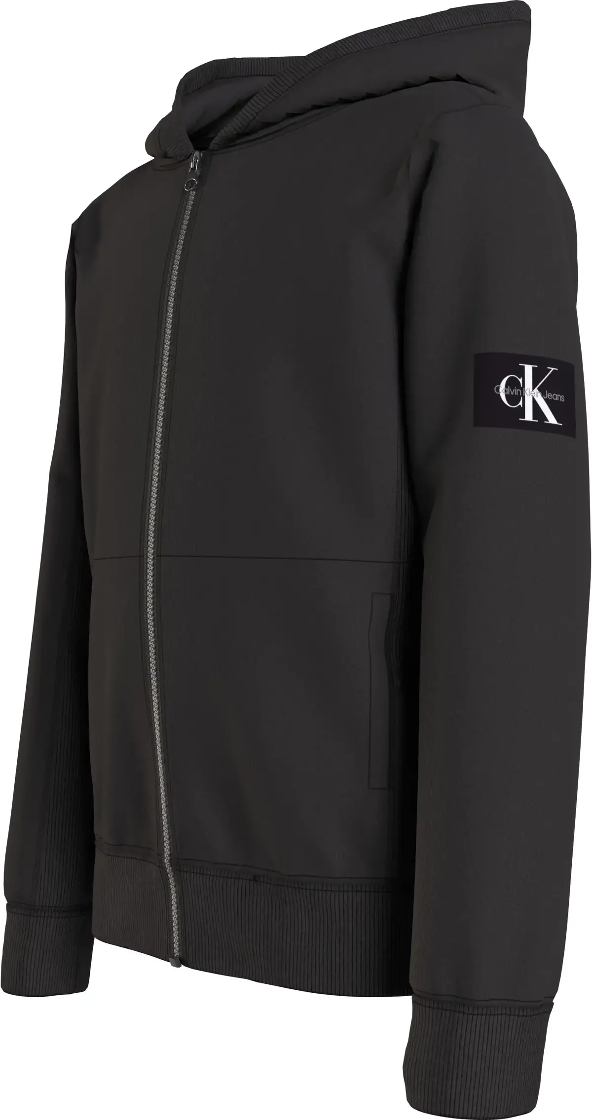 Calvin Klein RIB BLOCKING BADGE Z Erkek Siyah Hoodie