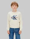 Calvin Klein FESTIVE MONO SWEATSH Krem Erkek Çocuk Sweatshirt